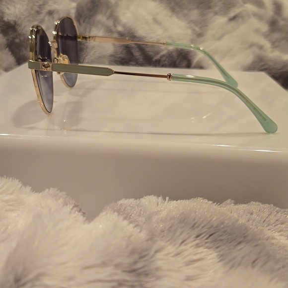 Kate Spade Green and Gold Round Octavia Sunglasses Brand New In Case main image 8
